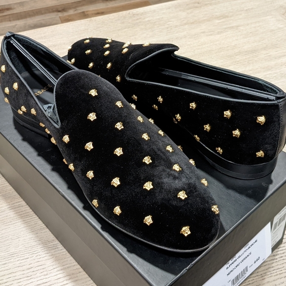Versace Other - Men's VERSACE Velvet Medusa Loafers Black/Gold